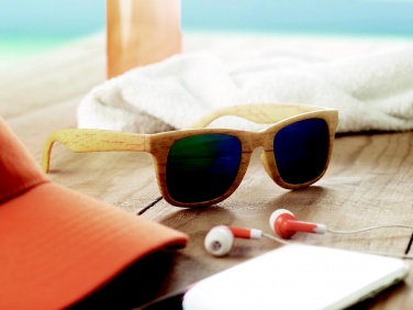 Logo trade business gift photo of: Wooden look sunglasses MAARDU